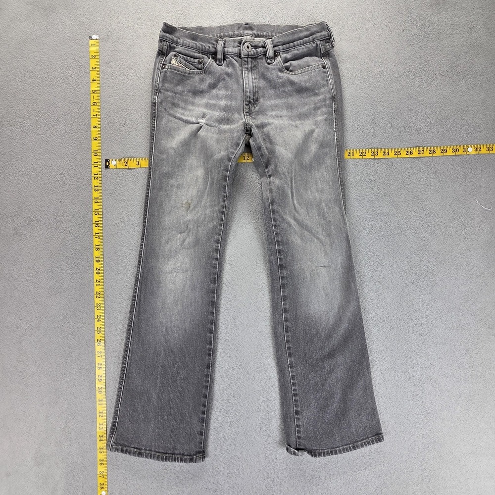 Vintage Diesel Jeans Womens 27x30 Gray Zink Bootcut Made In Italy Altered Hem